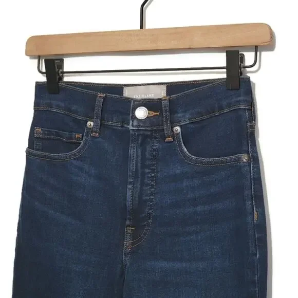 Everlane The Authentic Stretch High Rise Ankle Skinny Blue Denim Jean Size 24 - Picture 3 of 15